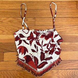 Koton Crop top with beaded tassels